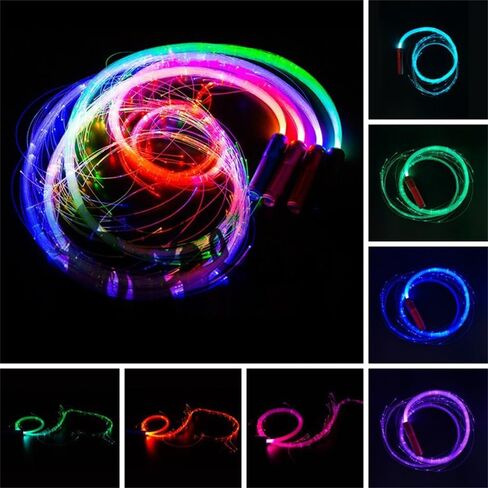 LED Fiber Optic Optic Whip 6ft 360 ° Pivel Pixel Whip Whip القابلة لإعادة الشحن سوط 23 أوضاع تأثير ملونة لعبة الهذيان لسوط LED (أبيض) in Saudi Arabia