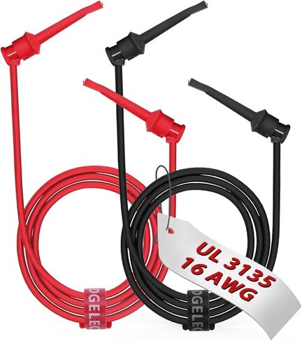 16 Gauge 2pcs/3.3ft 4mm موز قابس لاختبار الخطاف UL3135 ، مجموعة اختبارات السيليكون الثقيلة مجموعة الأسلاك الضواحي للاختبار - Edgelec in Saudi Arabia