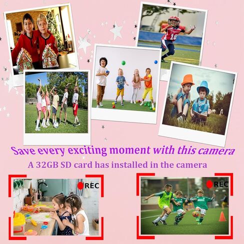 كاميرا الأطفال والرؤية الليلية للنظارات الواجبة للأطفال والبنات ، هدايا عيد ميلاد عيد الميلاد ، مناظير الرؤية الليلية مع بطاقة ذاكرة 32 جيجابايت (مموهة) in Kuwait
