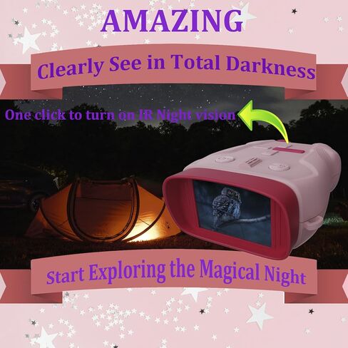 كاميرا الأطفال والرؤية الليلية للنظارات الواجبة للأطفال والبنات ، هدايا عيد ميلاد عيد الميلاد ، مناظير الرؤية الليلية مع بطاقة ذاكرة 32 جيجابايت (مموهة) in Kuwait