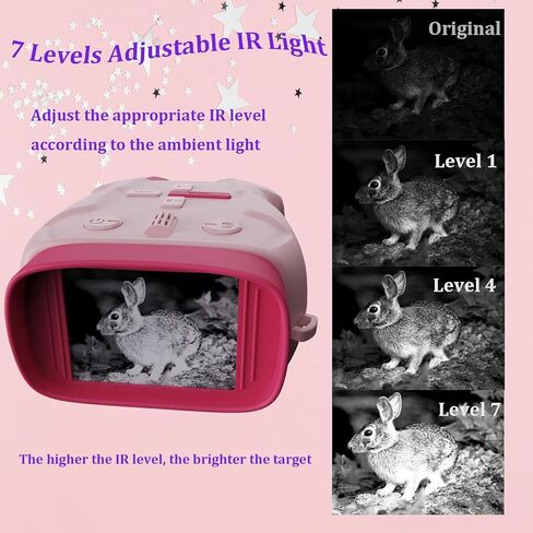 كاميرا الأطفال والرؤية الليلية للنظارات الواجبة للأطفال والبنات ، هدايا عيد ميلاد عيد الميلاد ، مناظير الرؤية الليلية مع بطاقة ذاكرة 32 جيجابايت (مموهة) in Kuwait