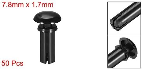 #US 50pcs Push Clips Rivets 4mm X 12mm PCB Circuit Panel Nylon Fasteners Black in Saudi Arabia