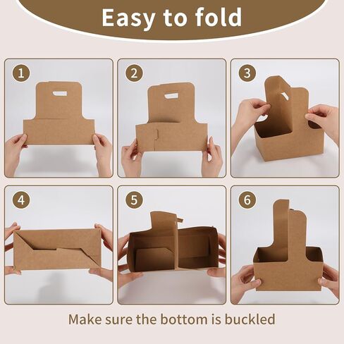 100 PCS Coffee Drink Carrier مع مقبض (12-30 أوقية) 2 كوب أو 4 أكواب ، حامل كوب من الورق المقوى القابل للتصرف مع مقبض ، حاملي كوب يمكن التخلص منها للمشروبات ، رائعة لجميع مشروبك وتوصيل الطعام in Saudi Arabia