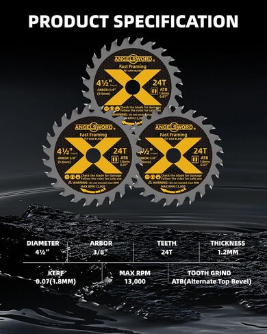 4-1/2 Inch Circular Saw Blade for Ultra-Nice Wood Cutting, 24T&40T, 4 Pack, 3/8" Arbor in Saudi Arabia