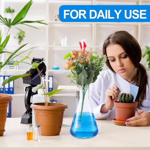 8 PCS 500 ML Glass Erlenmeyer Flask الضيقة الفم Erlenmeyer Flask Borosilicate Glass قياس دورق مخروطية مع مقياس لمشاريع المدارس المختبرية في العلوم الطرفية الاستخدام اليومي in Saudi Arabia