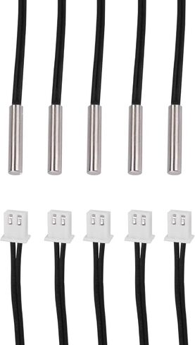 10K NTC Thermistor B3435 مسبار مستشعر درجة الحرارة ، مستشعر درجة حرارة مقاوم للماء مع محطات من الفولاذ المقاوم للصدأ ، مناسبة لموزع المياه ، مكيفات الهواء ، الثلاجات ، إلخ. 2 دبوس XH2.54 قابس in Kuwait