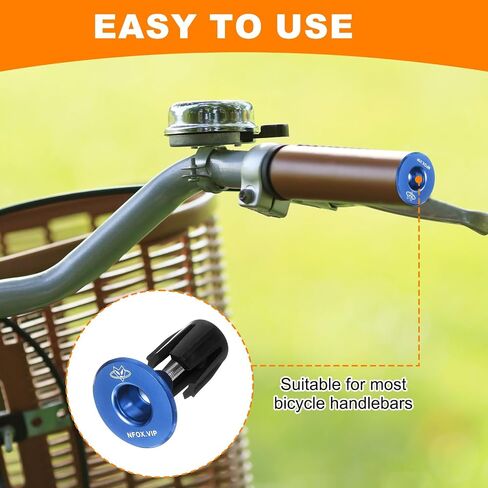 HARFINGTON Bar End Plugs 6061 Aluminum Handlebar End Caps Bike Plugs 0.7oz Expanding Locking for MTB Road BMX Fixed Gear Bike, Blue in Saudi Arabia