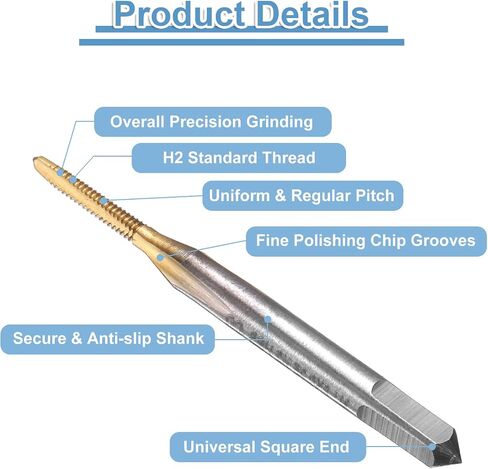 UXCELL 6PCS TROWH FLUTE THEW THE TOP ، M1.6 × 0.35 متري المسمار المسمار المسمار المسمار المسمار المسمار مرأى TAPP in Saudi Arabia