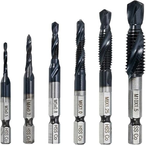 6pcs m3-m10 المسمار الحفر بتات الحفر HRC89 M35 TAPS COLPER in Kuwait