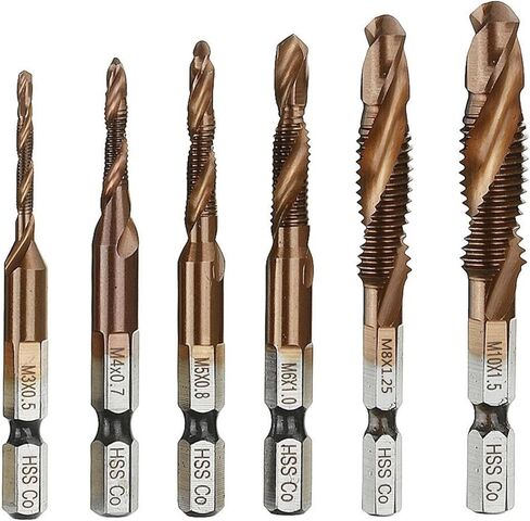 6pcs M3-M10 المسمار الحفر بتات الحفر M35 مجموعة الكوبالت مجموعة بت 1/4 بوصة hex التغيير السريع 1pcs (M4 (1pc)) in Kuwait