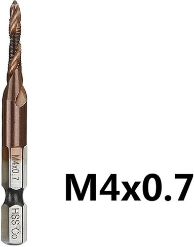6PCS M3-M10 Screw Tap Drill Bits M35 Cobalt Taps Combination Bit 1/4 INCH Hex Quick Change 1Pcs(M4(1PC)) in Saudi Arabia
