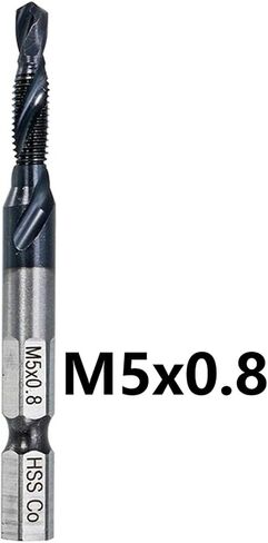 6pcs m3-m10 المسمار الحفر بتات الحفر HRC89 M35 COBALT TAPS BIT 1/4 بوصة التغيير السريع (M5 (1pc)) in Kuwait