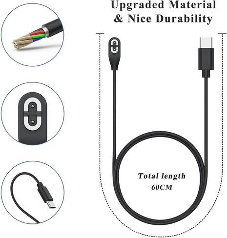 2 Pack USB C لكابل شحن Shokz ، سلك الشاحن المغناطيسي متوافق مع Aftershokz Aeropex AS800 ، Shokz OpenRun Pro ، OpenRun ، OpenRun Mini ، Opencomm Bone Headunes in Kuwait