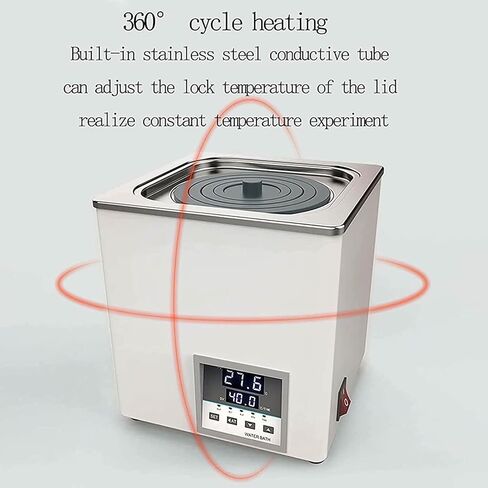 Wzglod Scientific Digital Lab Water Bath ، حمام مائي حراري مع عرض رقمي وغطاء غطاء واقعي للاستخدام المختبر ، 304 بطانة فولاذية من الفولاذ المقاوم للصدأ ، accortud 0.01 ℃ in Saudi Arabia
