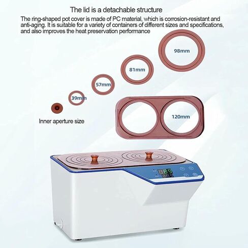 Wzglod Digital Thermostatic Lab Bath ، دبابة داخلية من الفولاذ المقاوم للصدأ ، حمام ماء معملي حراري ترموستاتي ، 6.7L /14L /22L ، تسخين دورة 360 درجة in Saudi Arabia