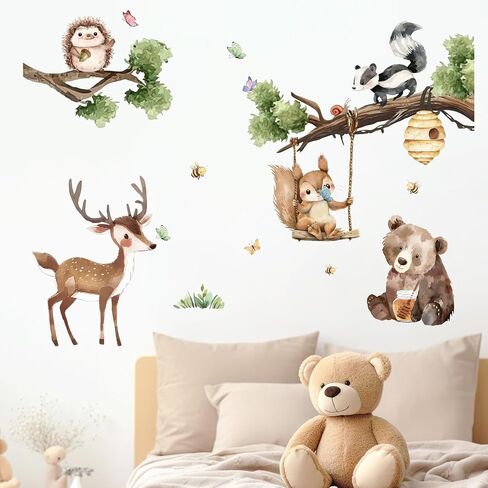 Yovkky Baby Dragon Wall Scals ملصقات ، نجوم القمر الغيوم ، ديكور غرفة حضانة الغابات ، غرفة الأطفال ديكورات المنزل in Kuwait