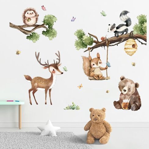 Yovkky Baby Dragon Wall Scals ملصقات ، نجوم القمر الغيوم ، ديكور غرفة حضانة الغابات ، غرفة الأطفال ديكورات المنزل in Kuwait