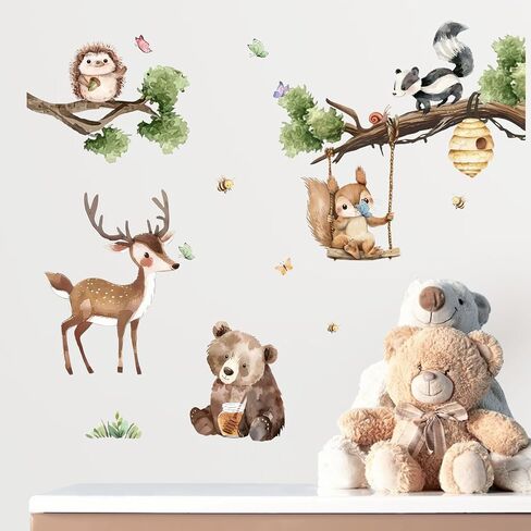 Yovkky Baby Dragon Wall Scals ملصقات ، نجوم القمر الغيوم ، ديكور غرفة حضانة الغابات ، غرفة الأطفال ديكورات المنزل in Kuwait