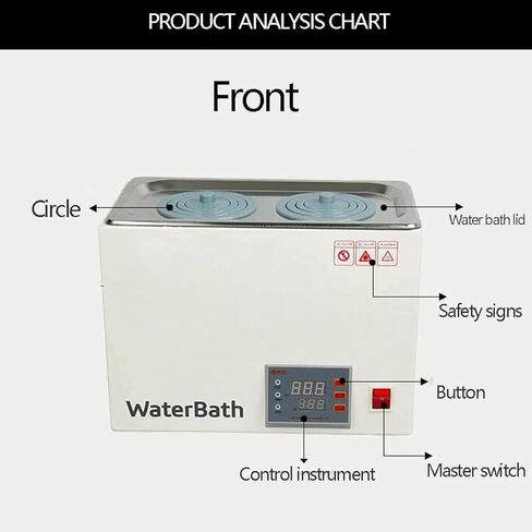 WZGLOD DIGITAL TYROTATATIAN LAB حمام ماء ، 1/2/4/6 الثقوب عرض رقمي حمام مياه حرارية للتدفئة الكهربائية ، مستلزمات حمام ماء المختبر in Saudi Arabia
