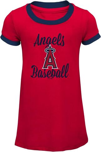 Outerstuff MLB Toddlers (2T-4T) Los Angeles Angels Baseline Ringer Tee Dress in Saudi Arabia