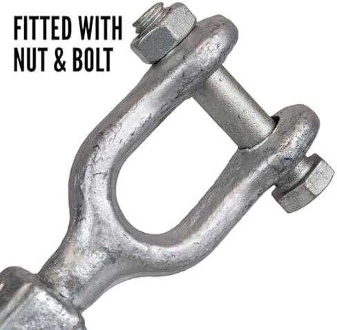 US Cargo Control Jaw and Jaw Turnbuckles 1/2" x 6" (4-Pack), 2,200 LBS Working Load Limit, UNC Thread Hot-Dipped Galvanized Turnbuckle Heavy Duty for Wire Rope, In-Line Pulls & Tension Applications in Saudi Arabia