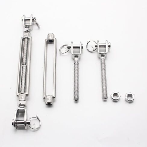 Heavy Duty Turnbuckle 5/16" x 11" Jaw & Jaw,304 Stainless Steel,Adjustable Rigging Hardware for Stage, Marine, Construction (Pack of 2) (M8) in Kuwait