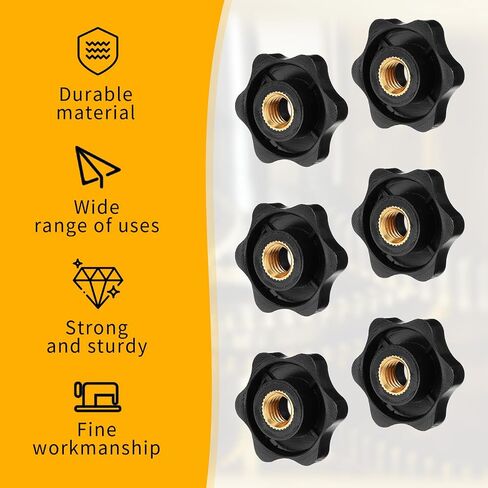 10pcs m8 star chlamping المكسرات ، مقابض ملولبة العشب مقبض مقبض مقبض القفل الجناح أداة تثبيت الجوز لتركيبات الآلات مشاريع DIY in Kuwait
