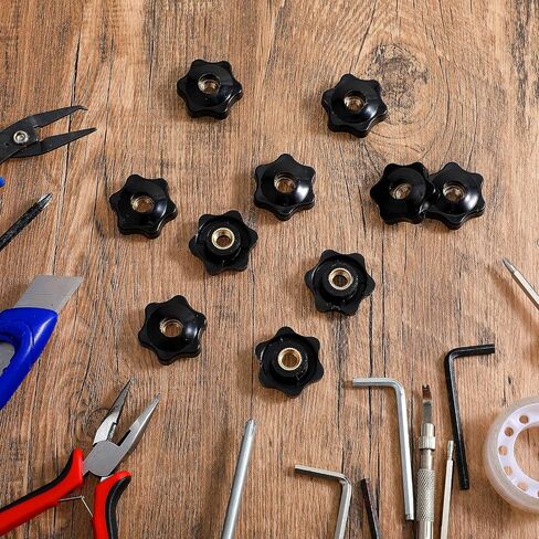 10pcs m8 star chlamping المكسرات ، مقابض ملولبة العشب مقبض مقبض مقبض القفل الجناح أداة تثبيت الجوز لتركيبات الآلات مشاريع DIY in Kuwait