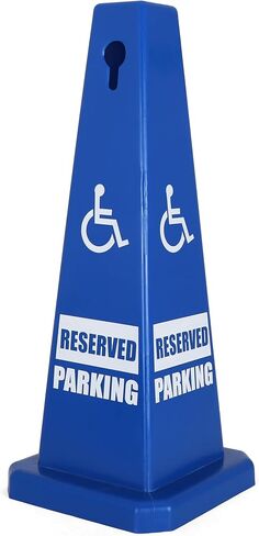 Handicap Parking Cones - 28" Blue Cones with Handicap Parking Signs - Parking Cones - Blue Safety Cones - Construction Cones - Street Cones (4 Pack, Handicap) in Kuwait