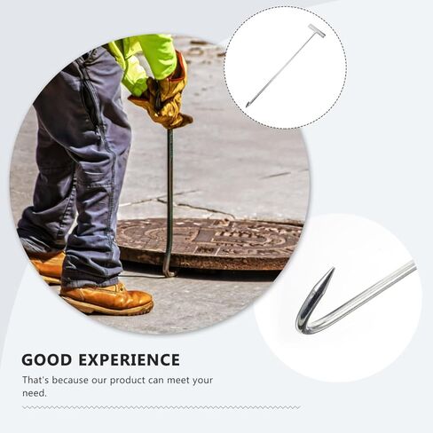 Heavy Duty Manhole Cover Hook,T-Shaped Lifter Hook,Stainless Steel Manhole Remover Tool,Multi-Purpose for Well Covers Roll-up Doors Outdoor Use in Kuwait