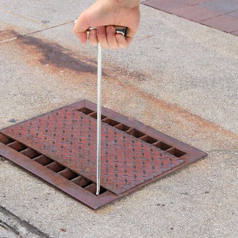 Heavy Duty Manhole Cover Hook,T-Shaped Lifter Hook,Stainless Steel Manhole Remover Tool,Multi-Purpose for Well Covers Roll-up Doors Outdoor Use in Kuwait