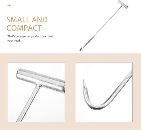 Heavy Duty Manhole Cover Hook,T-Shaped Lifter Hook,Stainless Steel Manhole Remover Tool,Multi-Purpose for Well Covers Roll-up Doors Outdoor Use in Kuwait