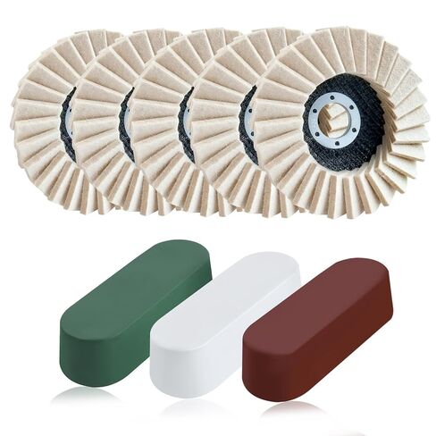 speedwox 8pcs شعرت بقرص قرص رفرف من عجلة التلميع ومركبات التلميع التي تم تعيينها 5 أجهزة كمبيوتر مصبفة من الصوف قرص عجلة 3 PCS in Saudi Arabia