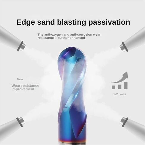 HRC65 Blue Coating Alloy Ball end milling Cutter 2 Flute CNC Machining Tungsten Steel Ball Cutter milling Cutter Tools(R5x150) in Saudi Arabia