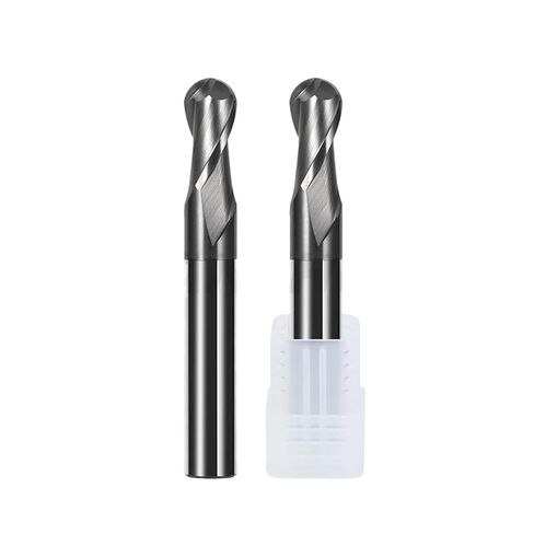 HRC58 2 Flutes Ball End Mill Tungsten Steel Cutter CNC Router Bit Milling Tool Cutting Tools Spherical Solid Carbide End Mill(R2x8x4Dx100L) in Kuwait