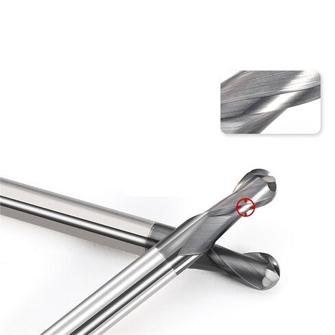HRC58 2 Flutes Ball End Mill Tungsten Steel Cutter CNC Router Bit Milling Tool Cutting Tools Spherical Solid Carbide End Mill(R2x8x4Dx100L) in Kuwait