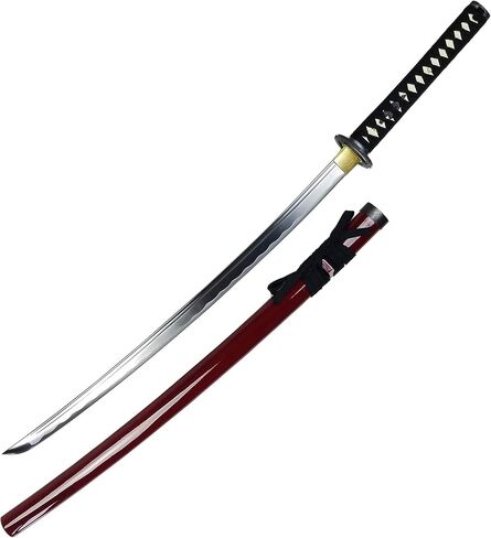 Musha Hand Forged Japanese Katana Samurai Sword - 1045 High Carbon Steel Full Tang Blade for Collection, Gift, Straw Mat Cutting Practice in Kuwait