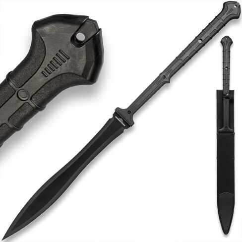 Combat Commander Thai Gladius Sword and Scabbard with Shoulder Harness-1065 Carbon Steel Blade, Penetrating Point, Hard-Coat Finish, Nylon Fiber Handle-Designed for Today's Warrior-Length 40" in Saudi Arabia