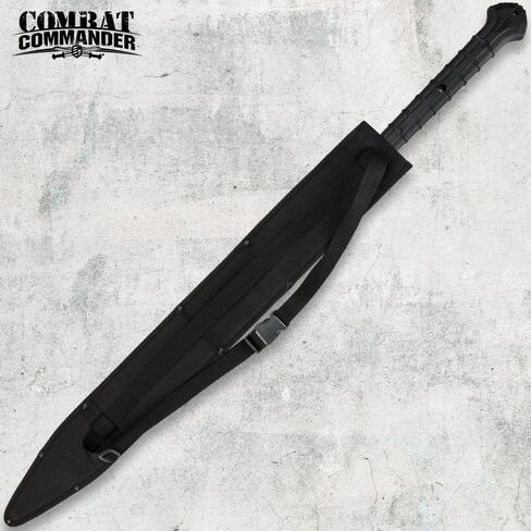 Combat Commander Thai Gladius Sword and Scabbard with Shoulder Harness-1065 Carbon Steel Blade, Penetrating Point, Hard-Coat Finish, Nylon Fiber Handle-Designed for Today's Warrior-Length 40" in Saudi Arabia