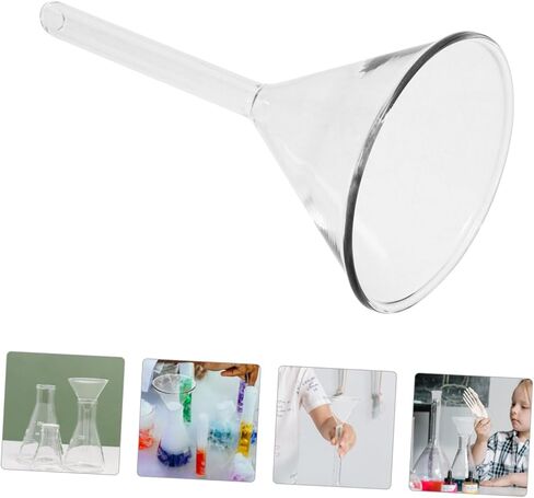 Heallily Solid Triangle Glass Fawnel 60 مم قمع مختبر البورسليت السميك للسائل والصلبة للكيمياء ومطبخ استخدام زجاجات وموزعات in Saudi Arabia
