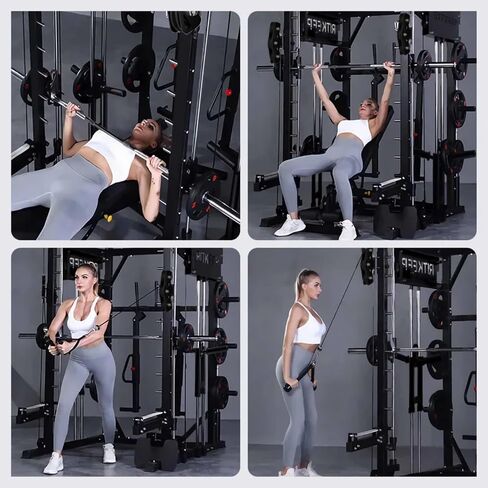Smith Machine with Jammer Arms & Leg Press with Adjustable Dual Pulley Ratio (1:1 & 2:1), PMAX-4750 All-in-One Commercial & Home Gym Equipment, Heavy-Duty Steel Frame by RitKeep in Saudi Arabia