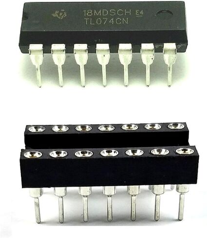TL074CN TL074 QUAD LOW-NOISE JFET-INPUTION APPLIFIER IC & 14-DIP DIST مع دبابيس اتصال مُصنعة (حزمة 15) in Saudi Arabia
