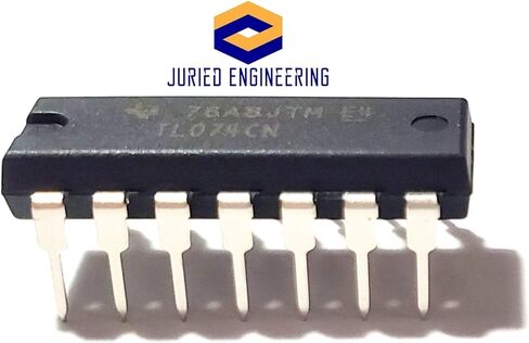 TL074CN TL074 QUAD LOW-NOISE JFET-INPUTION APPLIFIER IC & 14-DIP DIST مع دبابيس اتصال مُصنعة (حزمة 15) in Saudi Arabia