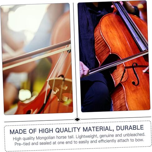 TOYANDONA Mongolian Horse Hair Bow Hairs for Violin Cello Erhu Unbleached Lightweight Long Replacement for String Instrument Bows Accessories in Kuwait