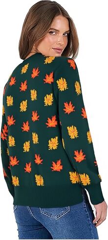 LUKYCILD Fall Sweaters for Women 2025: Autumn Leaves Print Sweater Long Sleeve Graphic Pullover Casual Crewneck Tops in Saudi Arabia