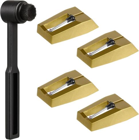 4 PCS استبدال السجلات القرص الدوار الفينيل الإبر استبدال القلم Diamond سجل الإبرة تسجيل الإبرة الإبر مع فرشاة تنظيف القلم من أجل phonograph in Kuwait