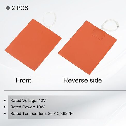 MECCANIXITY 2pcs Silicone Heating Pad, 12V 10W Heater Film Flexible Heating Plate 120mmx104mm Heater Mat for Constant Temperature in Saudi Arabia