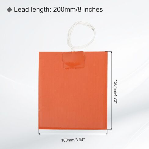 meccanixity 1pcs وسادة تسخين السيليكون ، 12 فولت 12W سخان اللوحة التسخين مرنة 120mmx100mm حصيرة السخان لدرجة حرارة ثابتة in Saudi Arabia