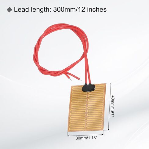 Meccanixity 2pcs لوحة تسخين فيلم تسخين ، 1W 5V وسادة حرارة بوليميد ، عناصر سخان PI اللاصقة فيلم 40mmx30mm in Saudi Arabia