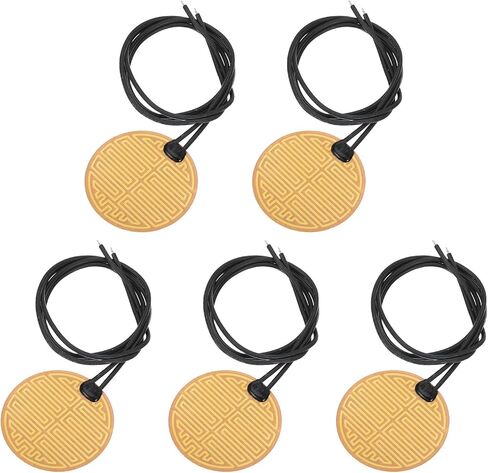 MECCANIXITY 5pcs Heater Film Heating Plate, 8W 5V Polyimide Heat Pad Adhesive PI Heater Elements Film 50mm Dia Heater Strip for Constant Temperature in Saudi Arabia